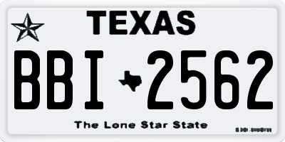 TX license plate BBI2562
