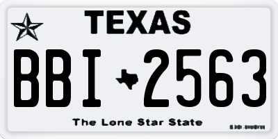 TX license plate BBI2563