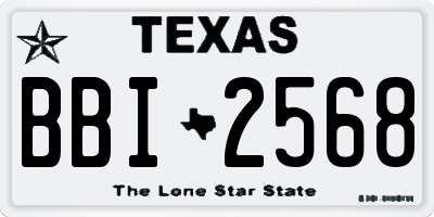 TX license plate BBI2568