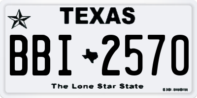 TX license plate BBI2570