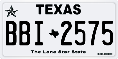 TX license plate BBI2575