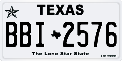 TX license plate BBI2576