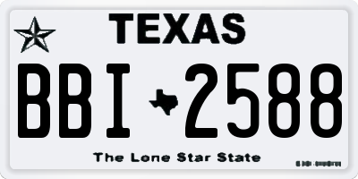 TX license plate BBI2588