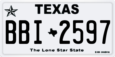 TX license plate BBI2597