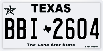 TX license plate BBI2604