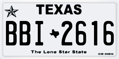 TX license plate BBI2616