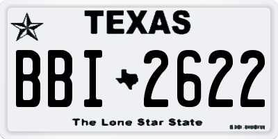 TX license plate BBI2622