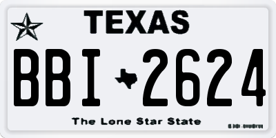 TX license plate BBI2624
