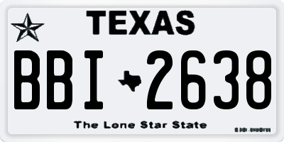 TX license plate BBI2638
