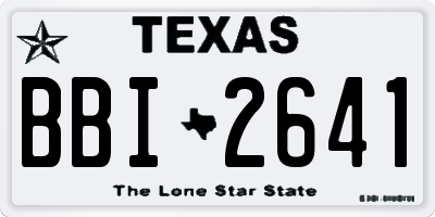 TX license plate BBI2641
