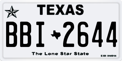 TX license plate BBI2644