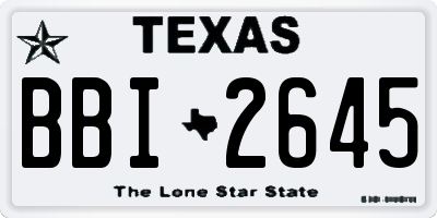 TX license plate BBI2645