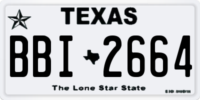 TX license plate BBI2664