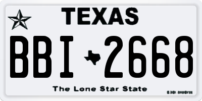 TX license plate BBI2668