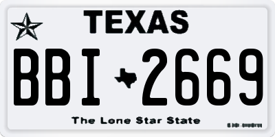 TX license plate BBI2669