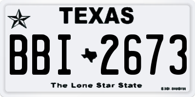 TX license plate BBI2673