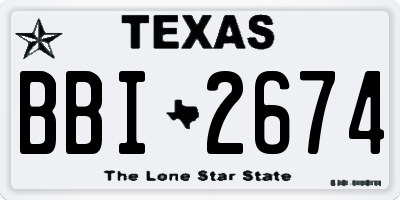 TX license plate BBI2674
