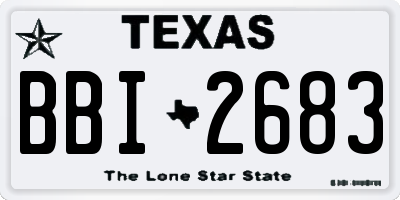 TX license plate BBI2683
