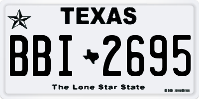 TX license plate BBI2695