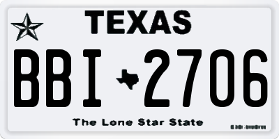 TX license plate BBI2706