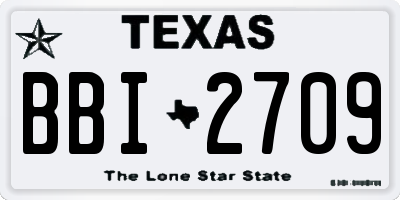 TX license plate BBI2709