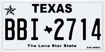 TX license plate BBI2714