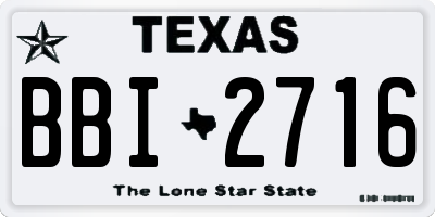 TX license plate BBI2716
