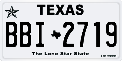 TX license plate BBI2719