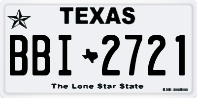 TX license plate BBI2721
