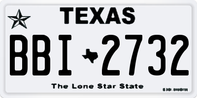 TX license plate BBI2732