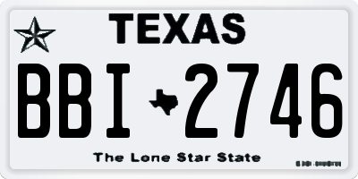 TX license plate BBI2746