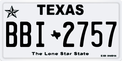 TX license plate BBI2757