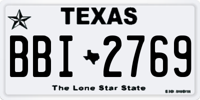 TX license plate BBI2769