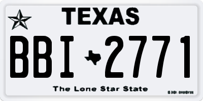 TX license plate BBI2771