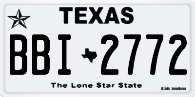 TX license plate BBI2772