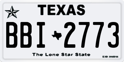 TX license plate BBI2773
