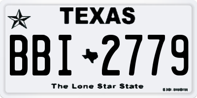 TX license plate BBI2779