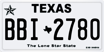 TX license plate BBI2780