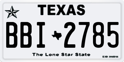 TX license plate BBI2785