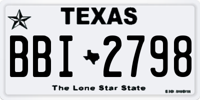 TX license plate BBI2798
