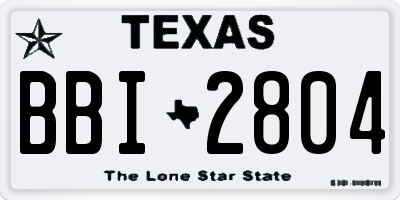 TX license plate BBI2804