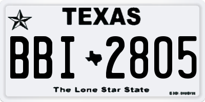 TX license plate BBI2805