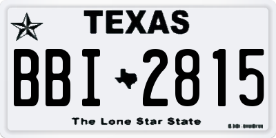 TX license plate BBI2815