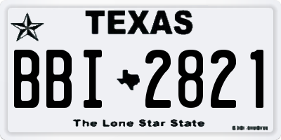 TX license plate BBI2821