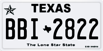 TX license plate BBI2822