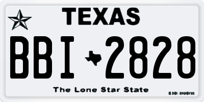 TX license plate BBI2828