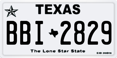 TX license plate BBI2829