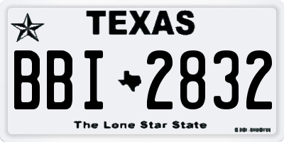 TX license plate BBI2832