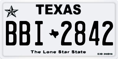 TX license plate BBI2842