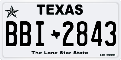 TX license plate BBI2843